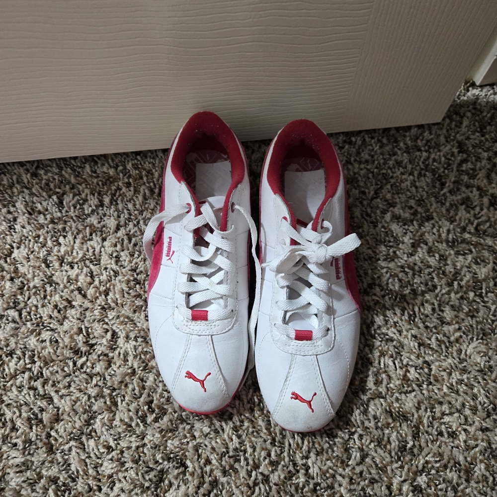 Puma White and Red Sneakers